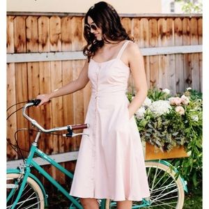 Button down midi dress in blush - By Jessica Rey